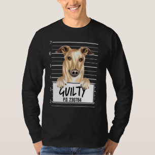 Greyhound Mugshot Guilty Dog T-Shirt