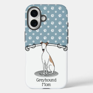 Greyhound Mum (fawn white) Cute Dog Mum iPhone 16 Case