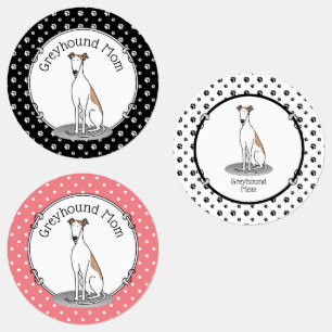 Greyhound Mum (fawn white) Cute Dog Mum Funny