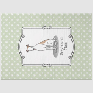 Greyhound Mum (fawn white) Cute Dog Mum Funny Tissue Paper