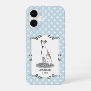 Greyhound Mum (fawn white) Cute Dog Mum iPhone 16 Case