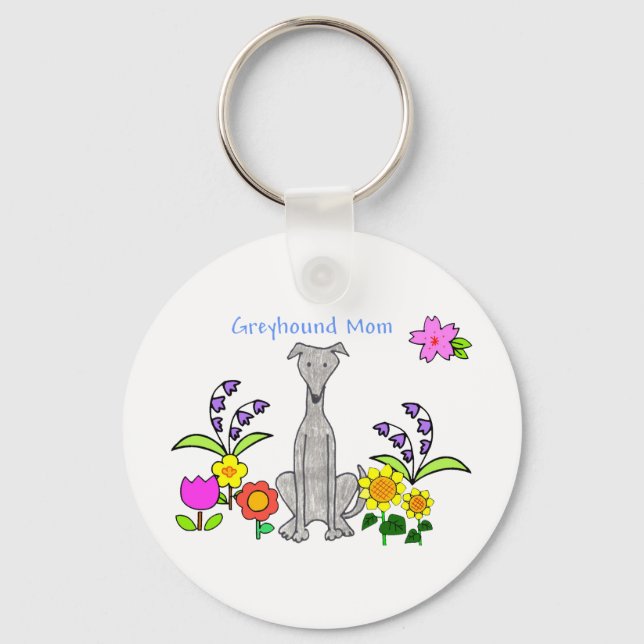 Greyhound Mum Keychain (Front)