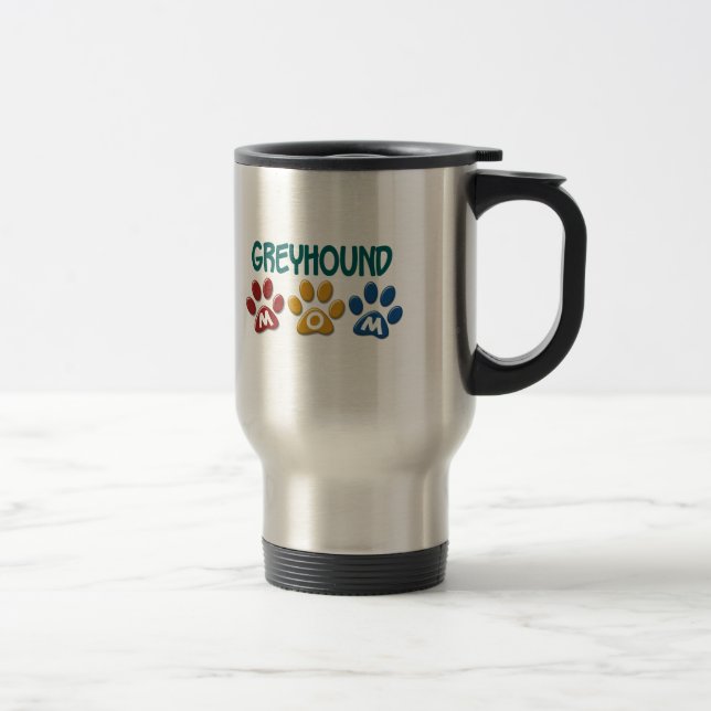 GREYHOUND Mum Paw Print 1 Travel Mug (Right)
