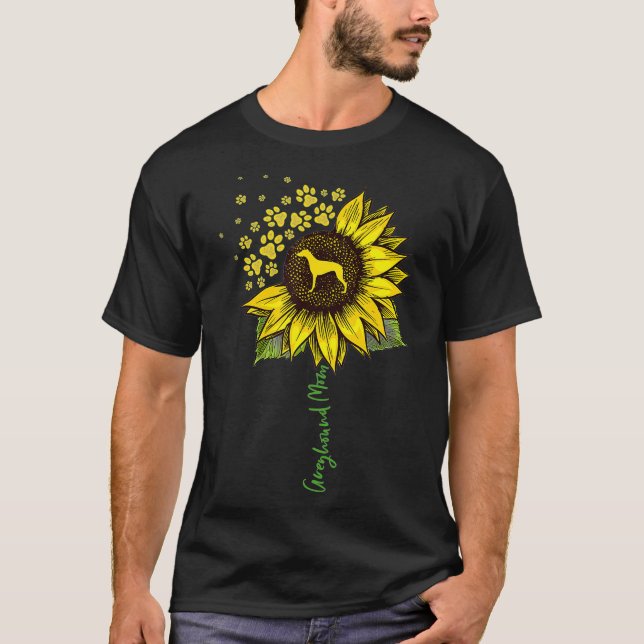 Greyhound Mum Sunflower Greyhound Gifts Dog Mum T-Shirt (Front)