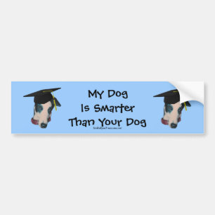 Greyhound My Dog Smarter Than Funny Bumper Sticker
