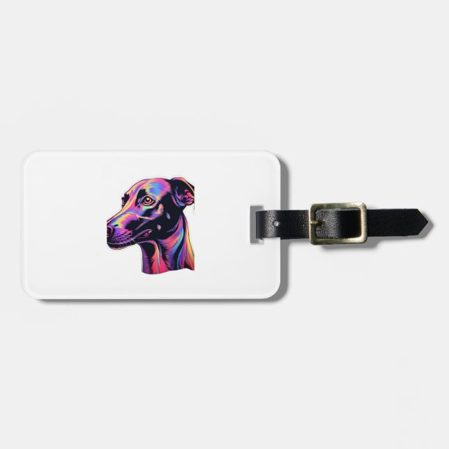 Greyhound Neon Design   Luggage Tag (Front Horizontal)