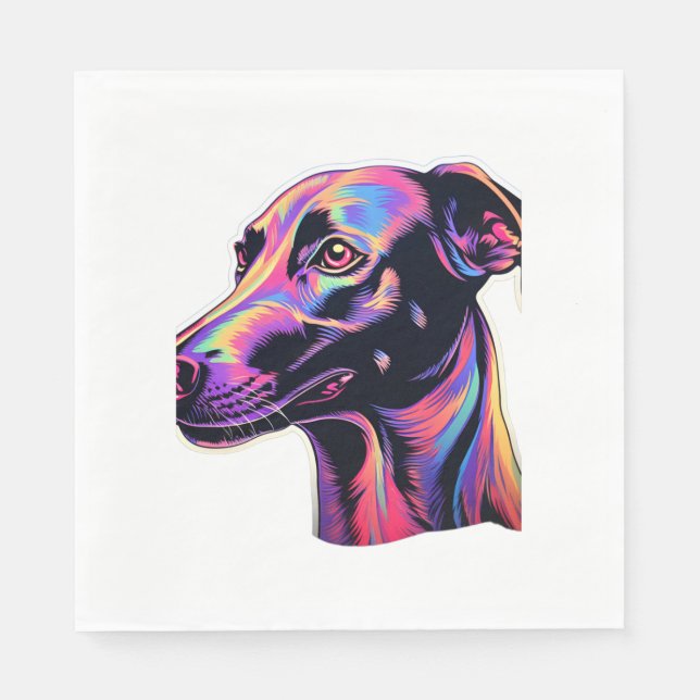 Greyhound Neon Design   Napkin (Front)