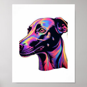 Greyhound Neon Design   Poster