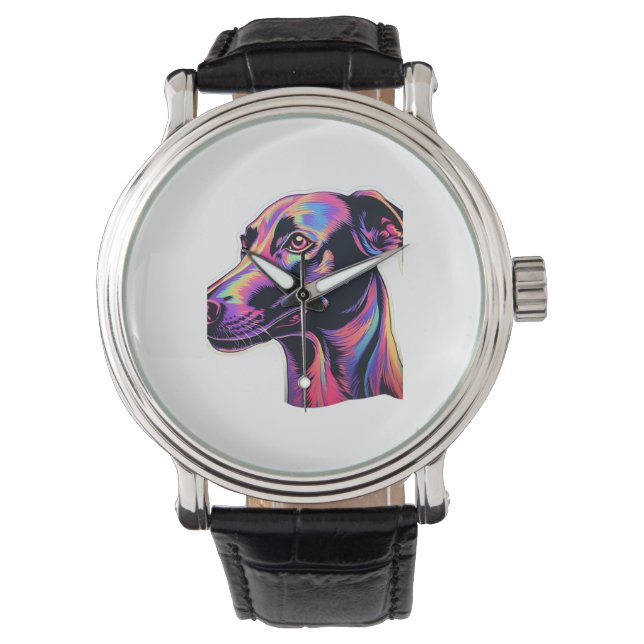 Greyhound Neon Design   Watch (Front)