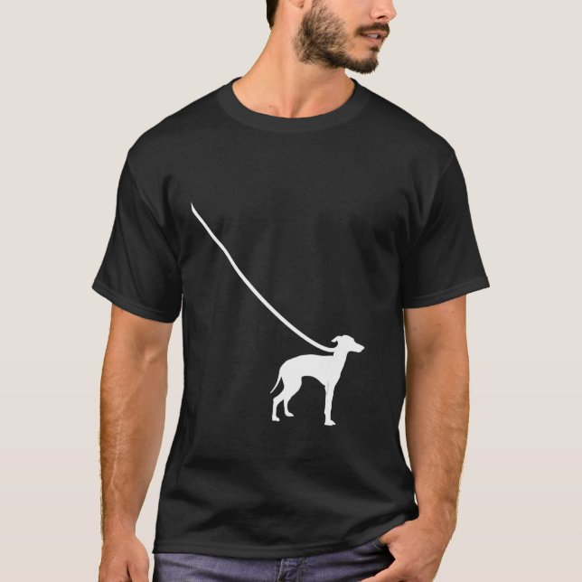 Greyhound on a Leash Dog  Mum Dad Pet Cute  Puppy T-Shirt (Front)