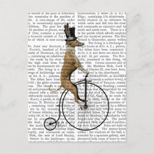 Greyhound on Black Penny Farthing Bike Postcard