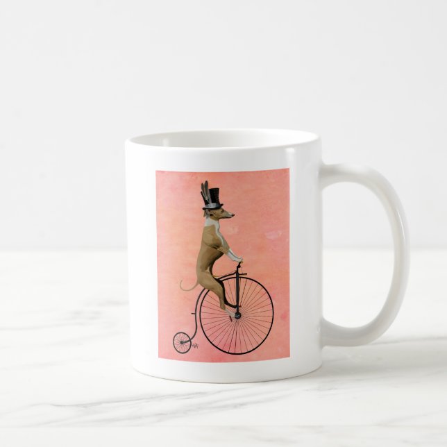 Greyhound on Black Penny Farthing Coffee Mug (Right)