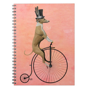 Greyhound on Black Penny Farthing Notebook