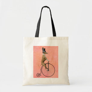 Greyhound on Black Penny Farthing Tote Bag