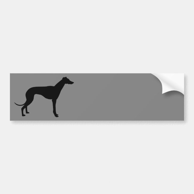 Greyhound on Grey Bumper Sticker (Front)