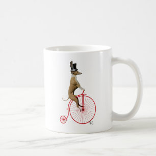 Greyhound on Red Penny Farthing Bike Coffee Mug