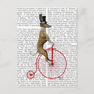 Greyhound on Red Penny Farthing Bike Postcard
