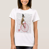Greyhound on Red Penny Farthing Bike