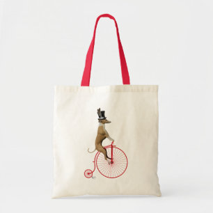 Greyhound on Red Penny Farthing Tote Bag