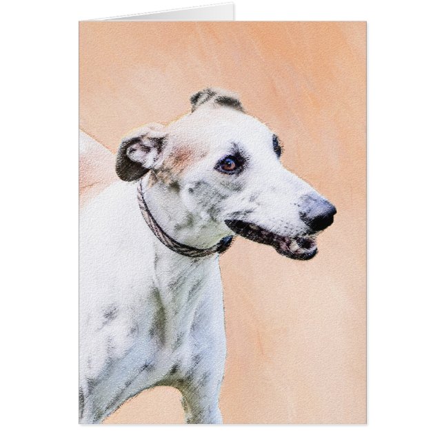 Greyhound Painting - Cute Original Dog Art (Front)