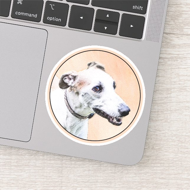 Greyhound Painting - Cute Original Dog Art (Detail)