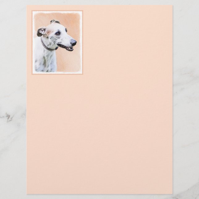 Greyhound Painting - Cute Original Dog Art (Front)