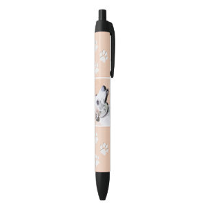 Greyhound Painting - Cute Original Dog Art Black Ink Pen