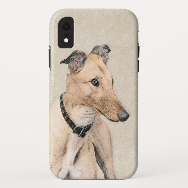 Greyhound Painting - Cute Original Dog Art Case-Mate iPhone Case (Back)