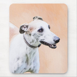 Greyhound Painting - Cute Original Dog Art Mouse Mat