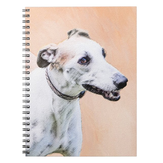 Greyhound Painting - Cute Original Dog Art Notebook (Front)