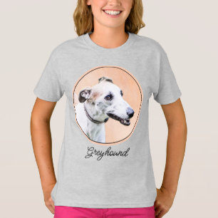 Greyhound Painting - Cute Original Dog Art T-Shirt