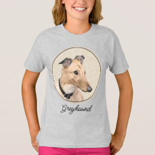Greyhound Painting - Cute Original Dog Art T-Shirt