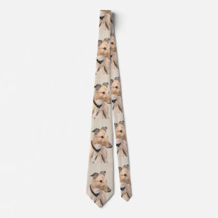 Greyhound Painting - Cute Original Dog Art Tie