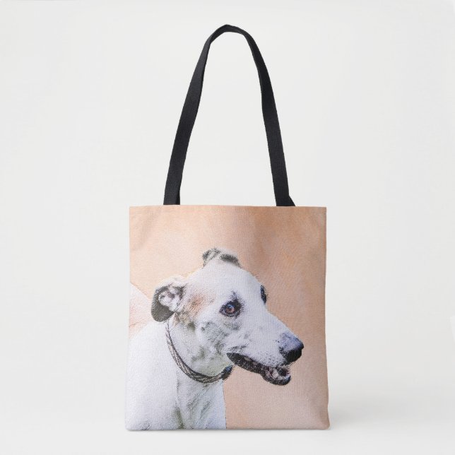 Greyhound Painting - Cute Original Dog Art Tote Bag (Front)
