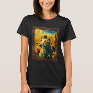Greyhound Painting Sunflower Flower Mom Women Flor T-Shirt