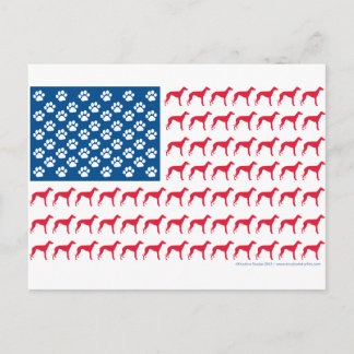 Greyhound Patriotic Flag Postcard