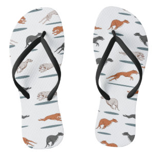 Greyhound Pattern Flip Flops