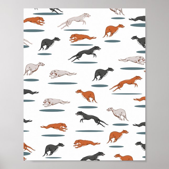 Greyhound Pattern Poster (Front)