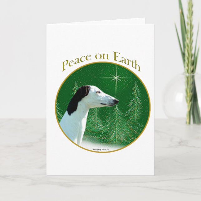 Greyhound Peace Holiday Card (Front)