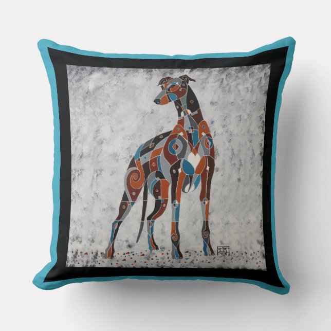 Greyhound Pillow - Gifts for Greyhound Lovers (Front)