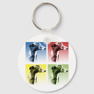 Greyhound Pop Art Key Ring