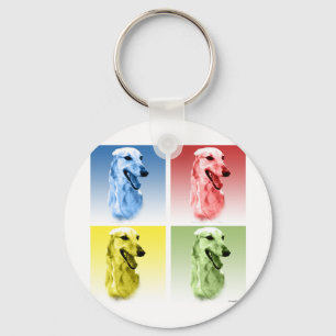 Greyhound Pop Art Key Ring