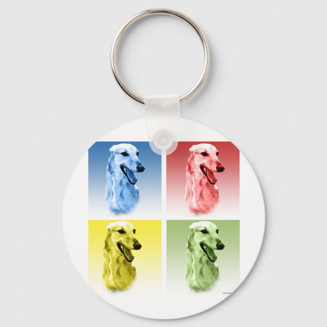 Greyhound Pop Art Key Ring (Front)