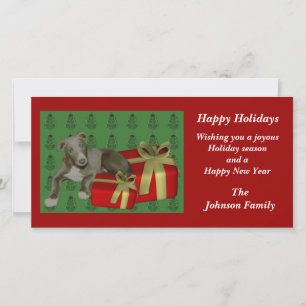 Greyhound Puppy Animal Christmas Holiday Card