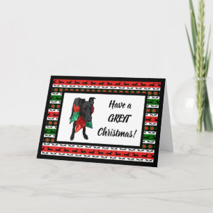 Greyhound Puppy Christmas Greeting Card
