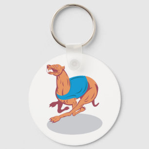 Greyhound Racing Keychain