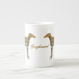 Greyhound Red Brindle Bone China Mug