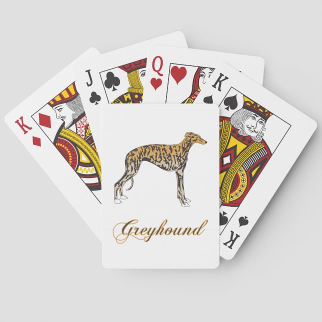 Greyhound Red Brindle Playing Cards (Back)