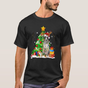 Greyhound Reindeer Christmas Lights Dog Xmas T-Shirt