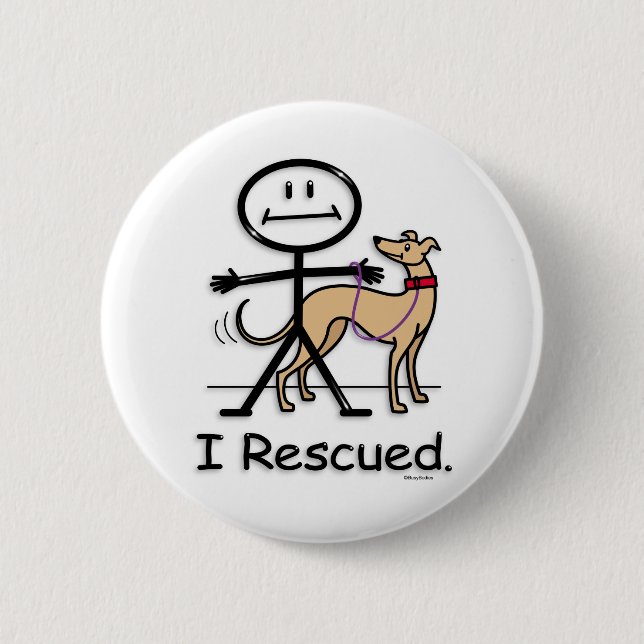 Greyhound Rescue 6 Cm Round Badge (Front)